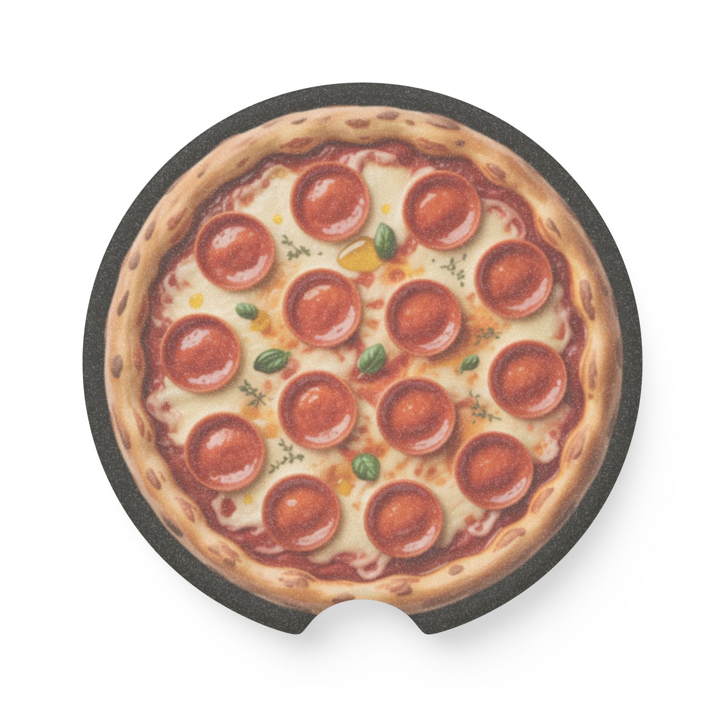 Pizza Soapstone Car Coaster